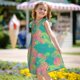 thumbnail image 5 of Balery Colorful Palm Leaves Camisón de princesa para niñas, pijama de algodón con mangas abullonadas, suave y bonito.-Medium, 5 of 6