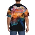 thumbnail image 3 of Balery Bioluminescent Underwater Flower Camisa Casual de Manga Corta con Botones para Hombre, Texturizada, Estilo Cubano, para Playa, Verano-Medium, 3 of 5