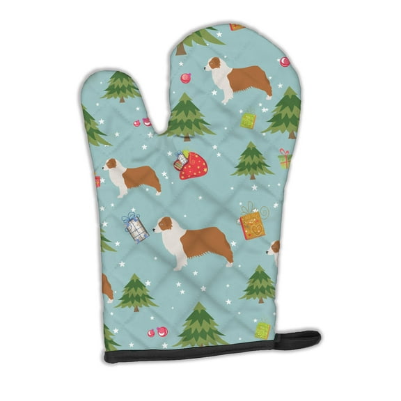 Christmas Australian Shepherd Dog Oven Mitt