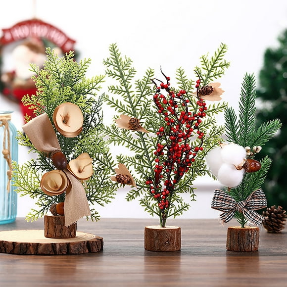 Zues Arbre de Noël Artificiel Bois Exquis Éternel Polyvalent Décor de Bureau Arbre de Noël pour la Maison