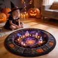 thumbnail image 5 of 3D Optical Illusion Halloween Round Rug, Quilted Vortex Ghost Pumpkin Circular Floor Mat, Non Slip Festive Doormat For Entryway, Bedroom & Home Party Decor（40*40cm), 5 of 5
