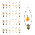 thumbnail image 2 of Diodesy- Pack of 25 3CFC/25PK Candelabra Flame Tip Light Bulb, Clear Flicker Flame Bulb, 3 Watts, 120V, E12 Petite Dances Flicker Orange Glow for Chandeliers/Pendants/Ceiling Fan, 2600K Warm White, 2 of 5
