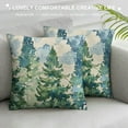 thumbnail image 3 of Chilfamy  Watercolor Blue Green Tree Pillow Covers Rustic Style Nature Forest Print Decorative Throw Pillows Winter Christmas Square  Cushion Case for Home Sofa Couch Bed Outdoor, 3 of 5