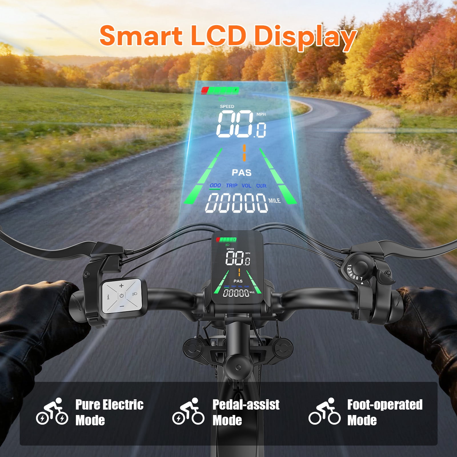 GWEIT Electric Bike for Adults, 1500W Peak Motor, 30MPH & 65 Miles Electric Mountain bike, 48V 20Ah Battery, NFC & Password Unlock, 20" Fat Tire Off-Road Ebike, UL2849 Certified