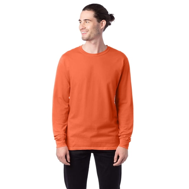 Hanes T-Shirt à Manches Longues Essentiel pour Adulte Texas Orange