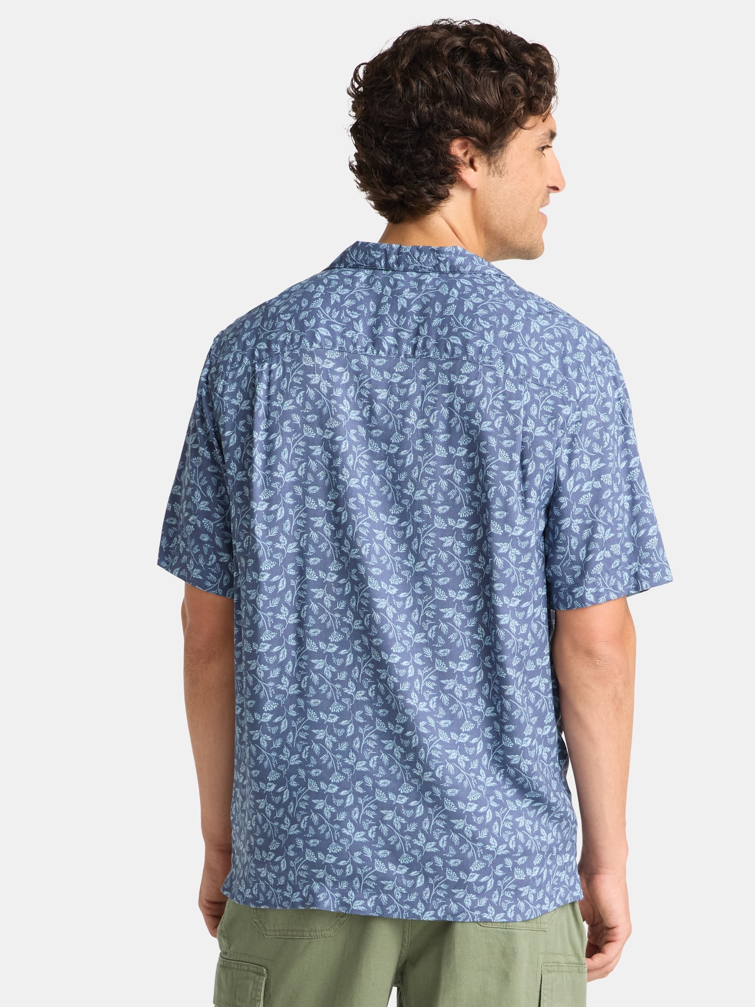 George Men's Relaxed Fit Viscose Camp Shirt, Sizes S-3XL