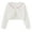 White, variant on Kids Boys Girls Crochet Knit Bolero Shrugs Cute Lace Cardigan Children's Fashion Sweet Bow Loose Cover Up Tops Button Closure Long Sleeve Casual Knitwear
