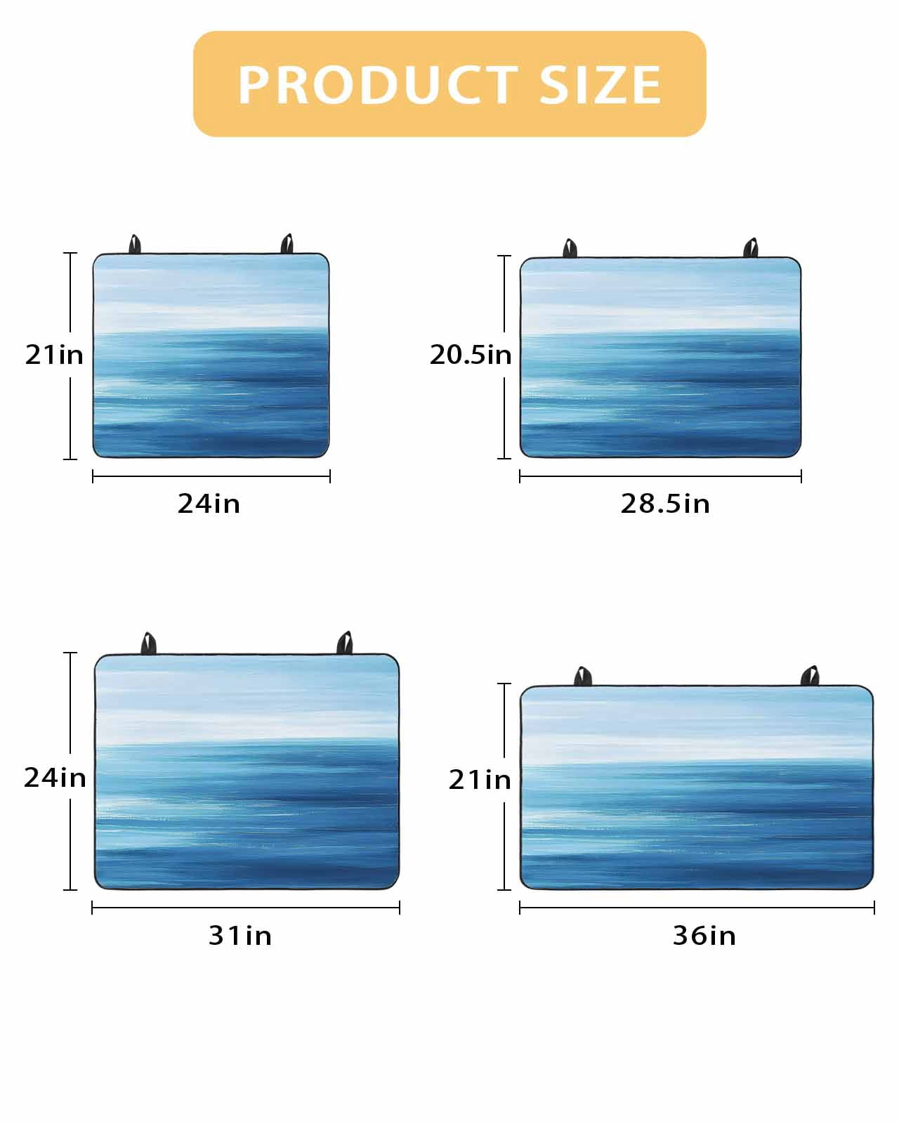 nqOlkjepod Large Induction Cooktop Protector Mat 24"x21", Blue Coastal Wave Stove Top Covers for Electric Stove, Summer Nautical Oil Painting Ocean Stove Burner Cover Mats, Glass Top Stove Cover