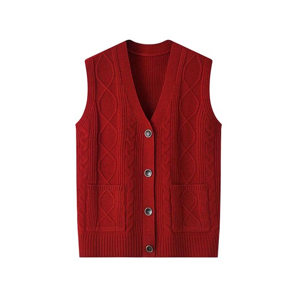 StSilkitty Cardigan Sweater Vest for Women Sleeveless V Neck Button down Open Front Knitted Vests with Pockets