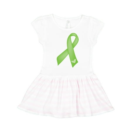 

Inktastic Lime Green Awareness Ribbon Gift Toddler Girl Dress