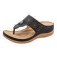 thumbnail image 1 of 2022 Summer New Women‘s Feature Pattern Wedge Flip-Flops  Wedge Sandals For Women  Wedge Flip Flops For Women  Arch Support Sandals, 1 of 9