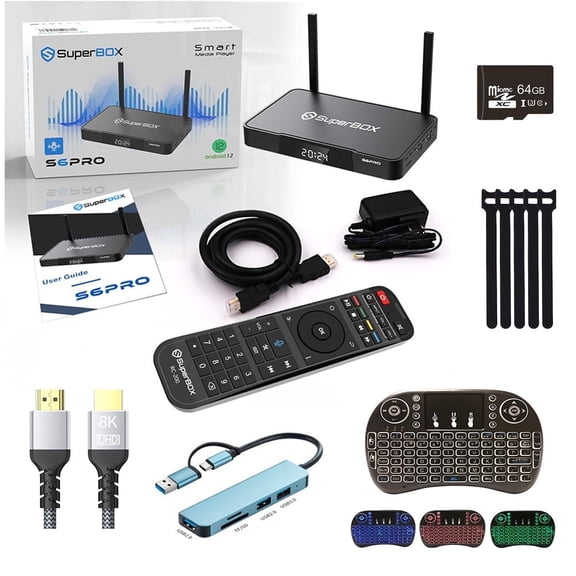S6pro Super Box 2025 Fully Loaded with 4G 128GB Storage, Latest Superbox S6 Pro