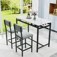 thumbnail image 6 of Kitchen Table Set, Dining Table and Chairs for 2, 3 Piece Dining Room Table Set with 2 Upholstered Chairs, Bar Dining Table Set for Small Spaces, Apartment, Breakfast, Pub, Rustic Black, 6 of 12