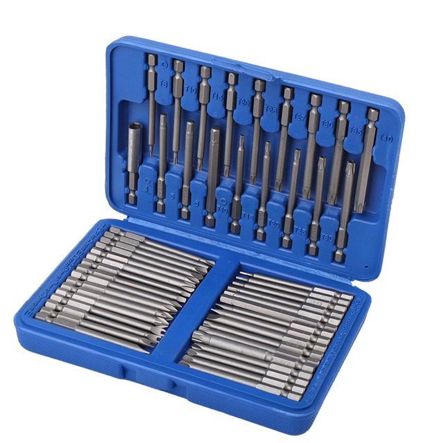 DOLITY Ensemble de Embouts de Tournevis Extra Longs Sécurité 1/4 Chrome Vanadium Boîte à Outils 50 Pcs