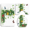 thumbnail image 1 of ABPHQTO Letra L Alfabeto Mayúscula L Margaritas Flores silvestres Otra vida vegetal Diversión Juego de alfombras de baño de 3 piezas Alfombra de baño Alfombra de contorno y tapa de inodoro, 1 of 2