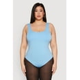 thumbnail image 2 of Womens Plus Size Double Layered Scoop Neck Bodysuit, 2 of 5