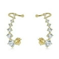 thumbnail image 6 of AVORA 10K Yellow Gold Ear Crawler/ Climber Cuff Simulated Diamond CZ Earrings, 6 of 6