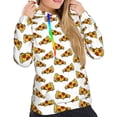 thumbnail image 5 of Yiaed Pizza Print Womens Casual Hoodies Crew Neck Long Sleeve Sweatshirts With Pocket Pullover Tops Women's Hooded Sweatshirt-Large, 5 of 5