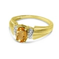 thumbnail image 3 of 14k Yellow Gold Oval Citrine And Diamond Ring, 3 of 6