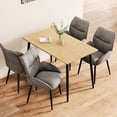 thumbnail image 4 of Sturdy and durable MDF dining table set with black metal legs, soft velvet chairs - Suitable for 4 - 6 people, adds warmth to home, 4 of 6