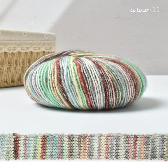 Zhuge Cotton Yarn, Multicolor Yarn for Knitting, Crocheting, and Crafts,100G,K