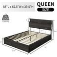 LUXOAK Queen Size Lift Up Storage Bed, Wood Platform Bed Frame with