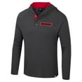 thumbnail image 2 of Men's Colosseum  Charcoal Rutgers Scarlet Knights Dujour Ralgan Long Sleeve Henley Hoodie T-Shirt, 2 of 3