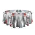 thumbnail image 5 of Gray Christmas Gnome Village Pattern Round Tablecloth 60"x60",Wrinkle Wipeable Table Cloth for Kitchen Dining Room Picnic Patio Party, 5 of 6