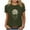 Green, variant on ZQUUVOU Women's T-Shirt Print Floral Round Neck Short Sleeved Blouse Olive Green (XL)