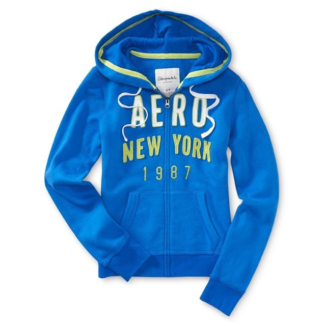 Sudadera con capucha Aeropostale New York FZ para mujer azul grande Aeropostale