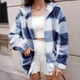 thumbnail image 1 of HongQid Womens Winter Coats Warm Plush Hooded Jackets Zip Up Button Cardigan Trendy Plaid Fleece Fuzzy Outerwear, 1 of 6