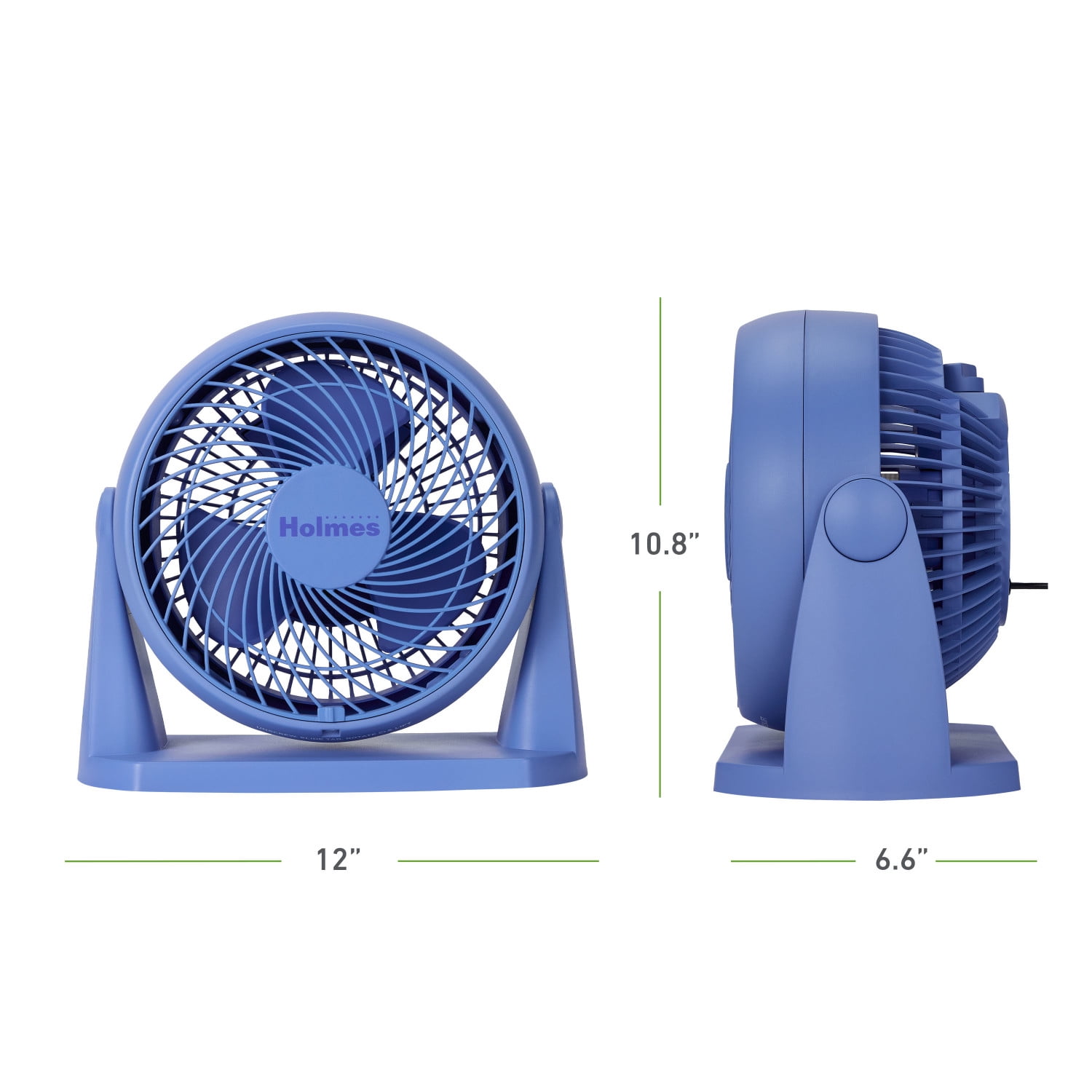 Holmes Blizzard 3-Speed Air Circulator Fan, 90° Adjustable Tilt, Removable Grill, Blue, 14441