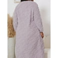 thumbnail image 3 of FAROOT Robe de Nuit en Molleton pour Femmes Automne Hiver Grande Taille à Broderie Géométrique à Manches Longues, 3 of 6