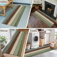 thumbnail image 6 of Green Brown Large Area Rugs for Bedroom Living Room, Soft Non Slip Carpet Bedside Rug, Country Wood Grain Abstract Stripe Rectangular Floor Cover Kitchen Accent Rug 2'x6' for Dining Room/Office, 6 of 9