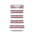 thumbnail image 4 of ZQUUVOU Tank Top For Women Stripe Front Pleated Printed Round Neck Summer Tops (Pink,L), 4 of 5