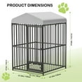 thumbnail image 5 of Dog Kennel Outdoor, Heavy-Duty Metal Dog Cage with Waterproof Top Cover, Lock ＆ Swivel Stainless Steel Feeding Bowl for All Dog Breeds, Easy Assembly, 5 of 8