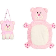 Mat-N-Bag 38" Diaper Bag and Baby Mat, Pink Bear