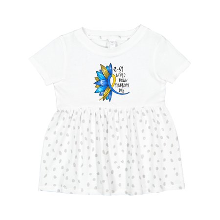 

Inktastic 3-21 World Down Syndrome Day Ribbon and Sunflower Girls Baby Dress