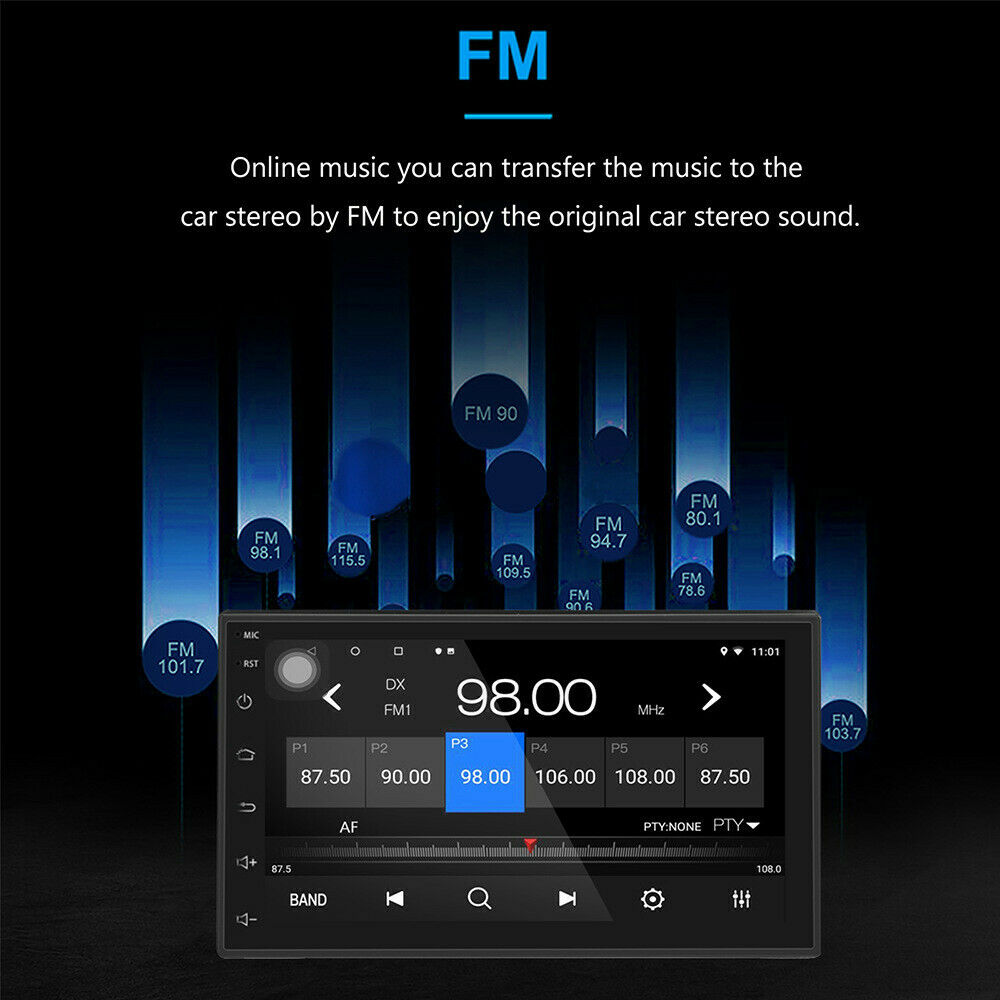 Android 9.1 7 Inch 2 DIN Car Stereo Radio Multimedia Player GPS Navigation in Dash AutoRadio Bluetooth/USB/WiFi - image 3 of 7