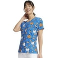 thumbnail image 2 of Tooniforms Scrubs Top For Women V-Neck Print TF614, 2 of 7
