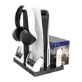 thumbnail image 1 of Soporte de refrigeración con cargador controlador para consola PlayStation 5 con ventilador de refrigeración de 3 velocidades, estación de carga para mando con organizador, 1 of 7