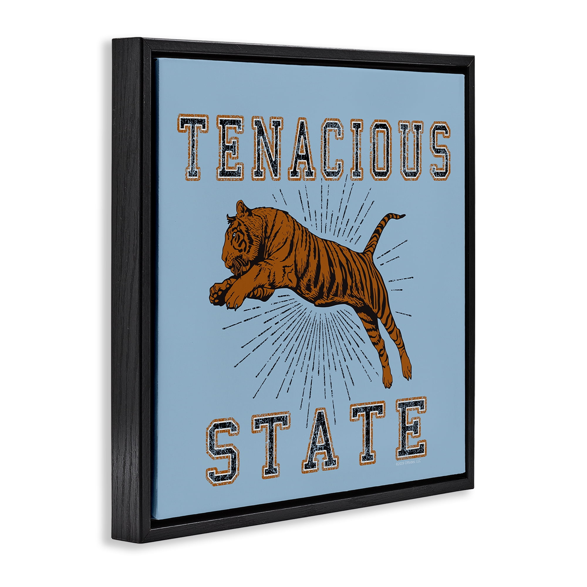 Stupell Industries Tenacious Tiger State Animals Painting Black Floater Framed Canvas Art Print Wall Art, 25 x 25