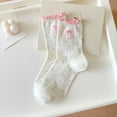 thumbnail image 2 of Miluxas Women's Cute Bow Crew Socks, Ruffled Calf Socks - Casual Novelty Ankle Sock, 2 of 2