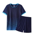 thumbnail image 2 of Hessimy Boys Sport Outfit Summer Clothing Sets Casual Short Sleeve Shirts Round Neck T Shirts Shorts Sets,Jogging Football Tracksuit 11-12 Years, 2 of 5