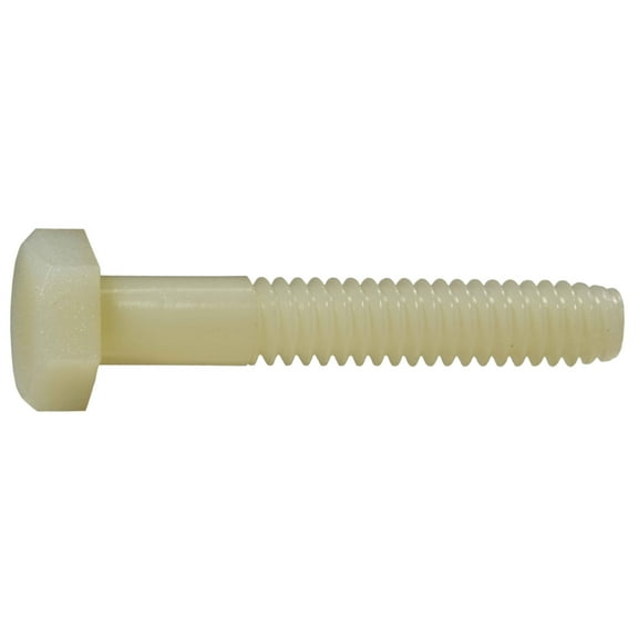1/4"-20 x 1-1/2" Nylon Plastic Coarse Thread Hex Cap Screws CSHN-041 (10 pcs.)