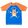 thumbnail image 2 of Bluey Bingo Little Boys Rash Guard and Swim Trunks Outfit Set Blue Orange 5-6, 2 of 5