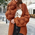 thumbnail image 2 of Women's Sleeve Large Size Medium Long Sweater Women's Coat Autumn And Winter New Loose Coarse Wool Knitted Cardigan, 2 of 2