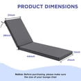 thumbnail image 6 of LCGOD Outdoor Chaise Lounge Cushions, 72x21x3 inch Patio Recliner Chair Cushion with Ties, High-Density Foam Chair Cushion for Outdoor Furniture, Dark Gray, 6 of 7
