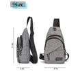 thumbnail image 2 of Deago Men Women Chest Sling Shoulder Bag Cross Body Fanny Pack Sports Travel Backpack with Earphone Hole (Gray), 2 of 8