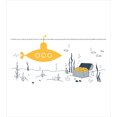 thumbnail image 3 of Ambesonne Yellow Submarine Duvet Cover Sets, Treasure Chest, 2-Queen, White and Earth Yellow, 3 of 7